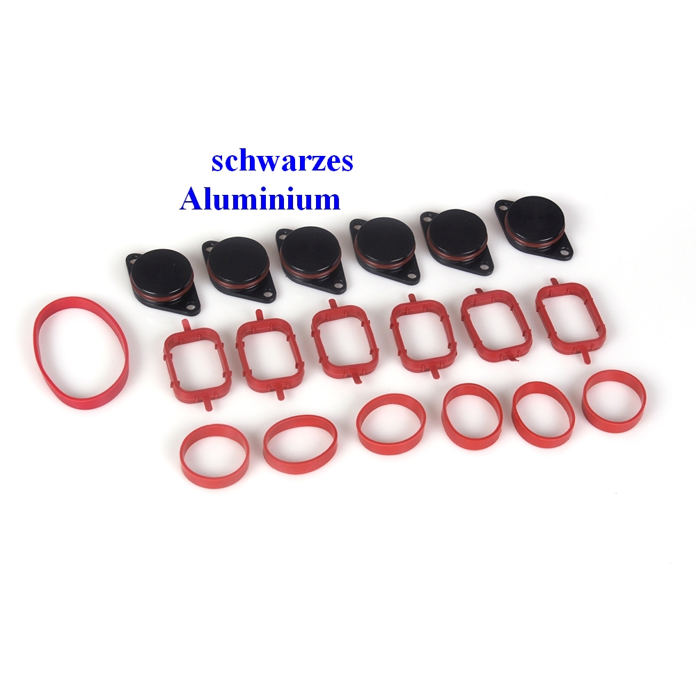 Drallklappen Set 6x 32mm rot Swirl Flaps mit O-Ring Ansaugbrücken für BMW 5er